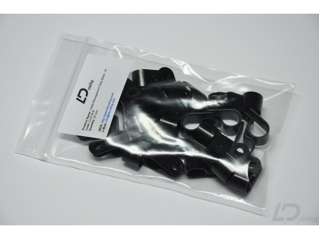 Cable Management Clip Black M 25 Pack LD Cooling Computer Cases