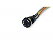 Black Vandal Switch - 19mm - White LED